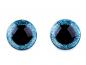 Preview: Augen mit Sicherung Ø 25 mm (2 Stück) Schwarz/Transparent mit Blauem Glitter Rand